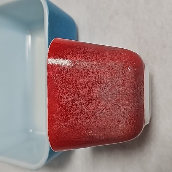 2-Pyrex 501-502 Primary Refrigerator dishes Red-Blue - Picture 5 of 11